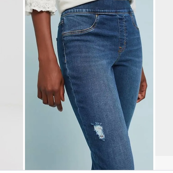 Spanx Distressed Ankle Skinny Jeans (Medium Wash) - Picture 4 of 12